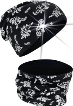 Lasten heijastava pipo ja tuubi huivi 2-8v - dinosaurukset