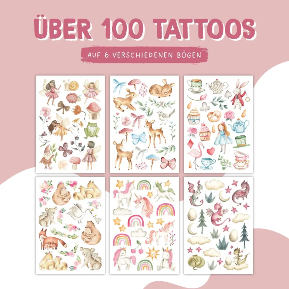 Lasten tatuointi kuvat 100kpl - Satumetsä