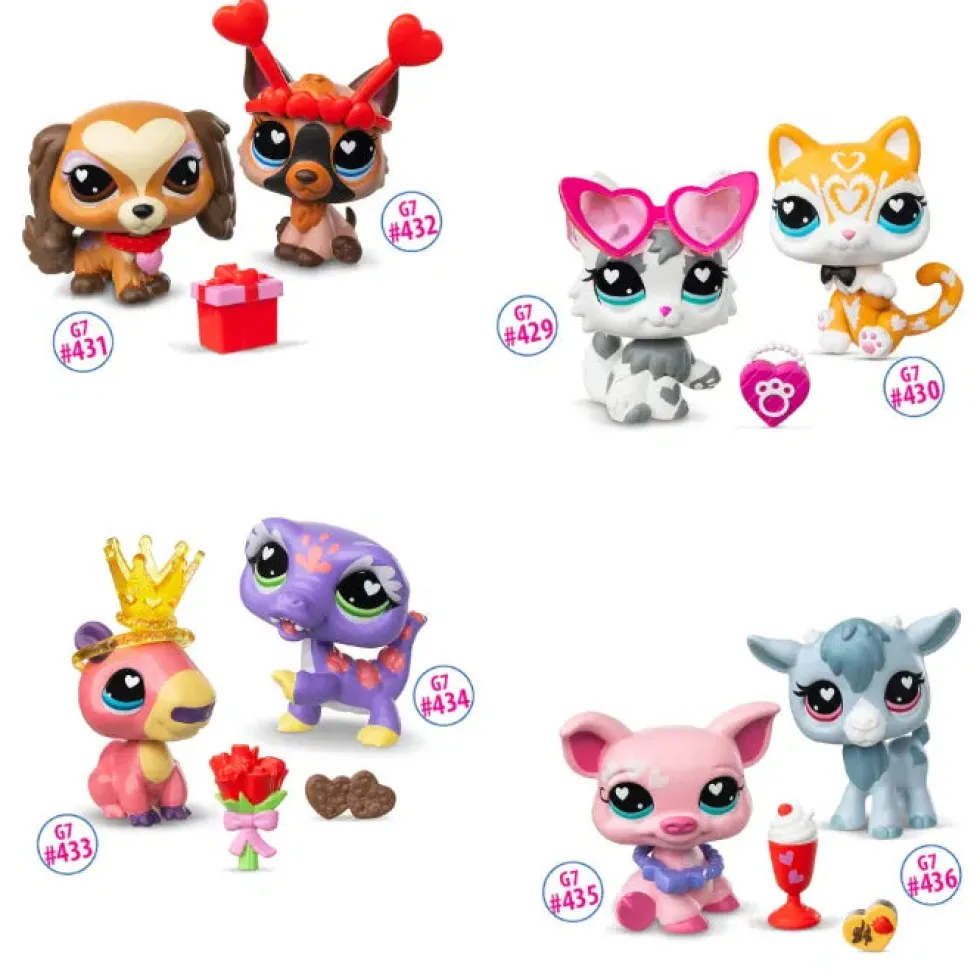Littlest Pet Shop G7 S5 Valentines Pet Pair, Krokotiili #434 ja Capybara #433
