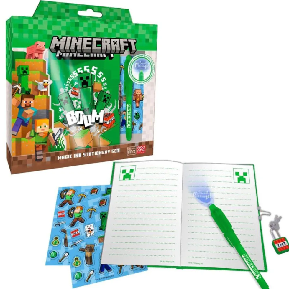 Minecraft Päiväkirja, taikakynä ja tarrat