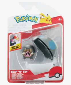 Pokemon Lechonk figuuri ja Clip'n' Go - poke pallo