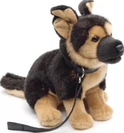 Saksanpaimenkoira ja hihna pehmolelu 24cm
